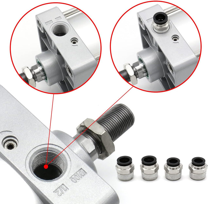 Heschen Pneumatischer Standard-Luftdruckzylinder, SC 100-250, PT1/2 Anschluss, 100mm Bohrung, 250mm