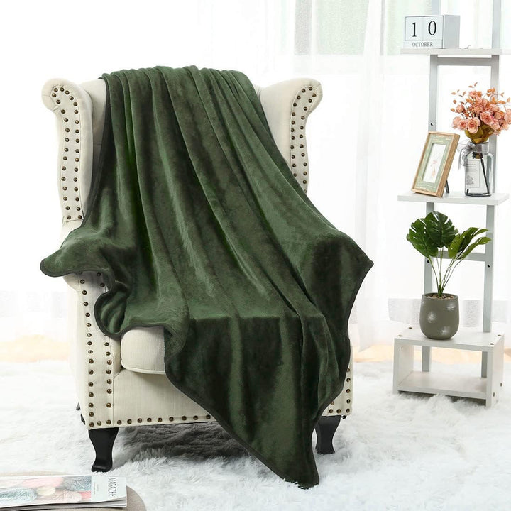 PiccoCasa Kuscheldecke Tagesdecke Fleecedecke mit Rand Microfaser Decke Weiche Warme Leichte Decke 3