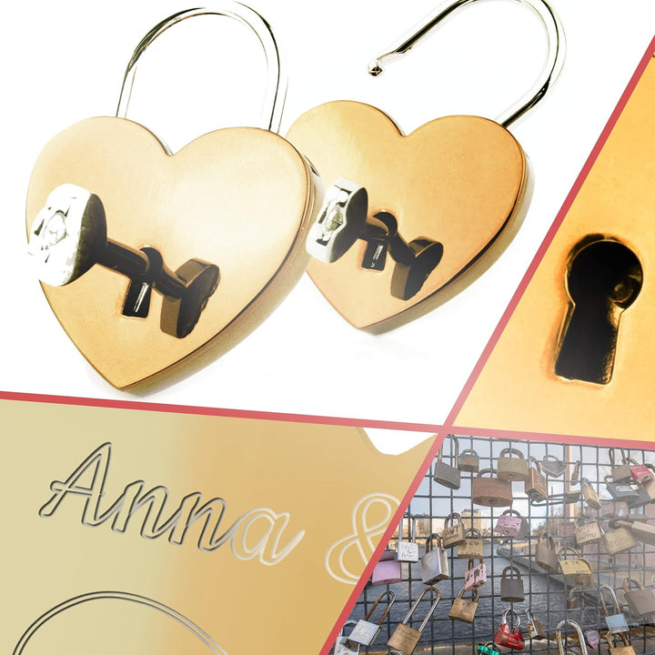 Geschenkfreude Liebesschloss mit Gravur witterungsbeständig - personalisierte Geschenke Valentinstag