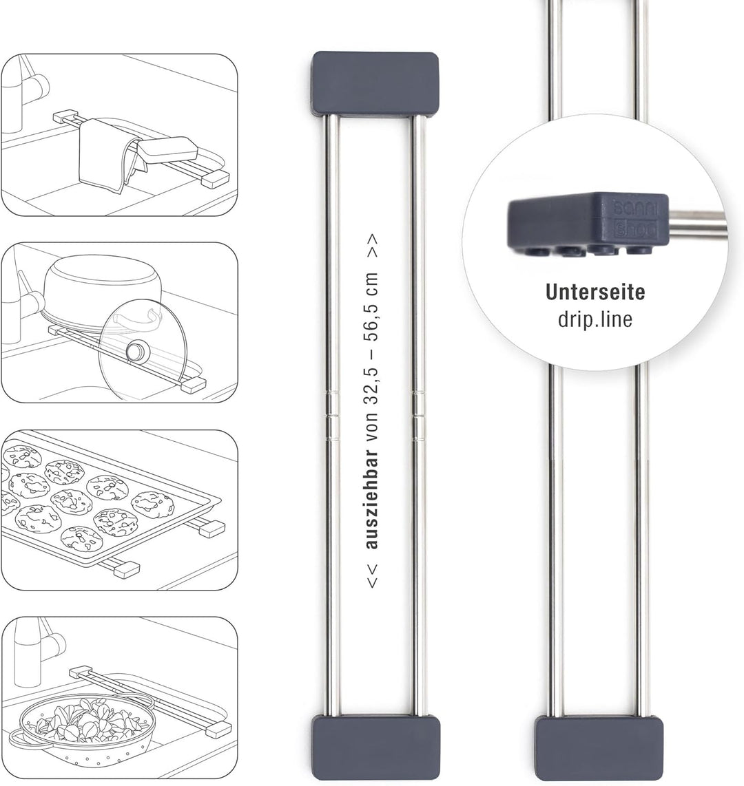 Sanni Shoo 2er Set Spüllappenhalter drip.line, Lappenhalter und Abtropfgestell Spüle, Schwammhalter