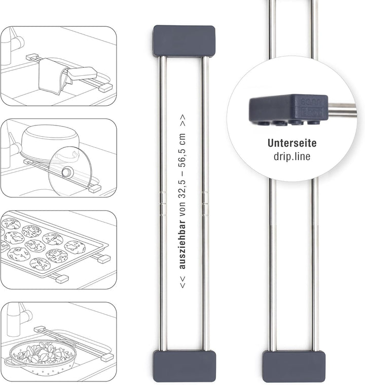 Sanni Shoo 2er Set Spüllappenhalter drip.line, Lappenhalter und Abtropfgestell Spüle, Schwammhalter