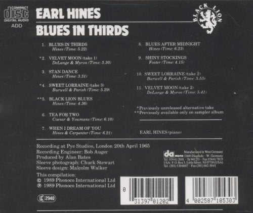 Blues in Thirds, Audio-CD