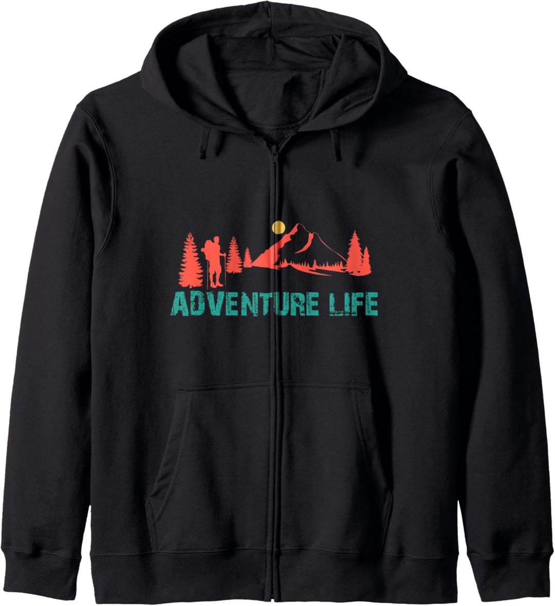 Retro Outdoor Mountain National Park Adventure Life Hiking Kapuzenjacke