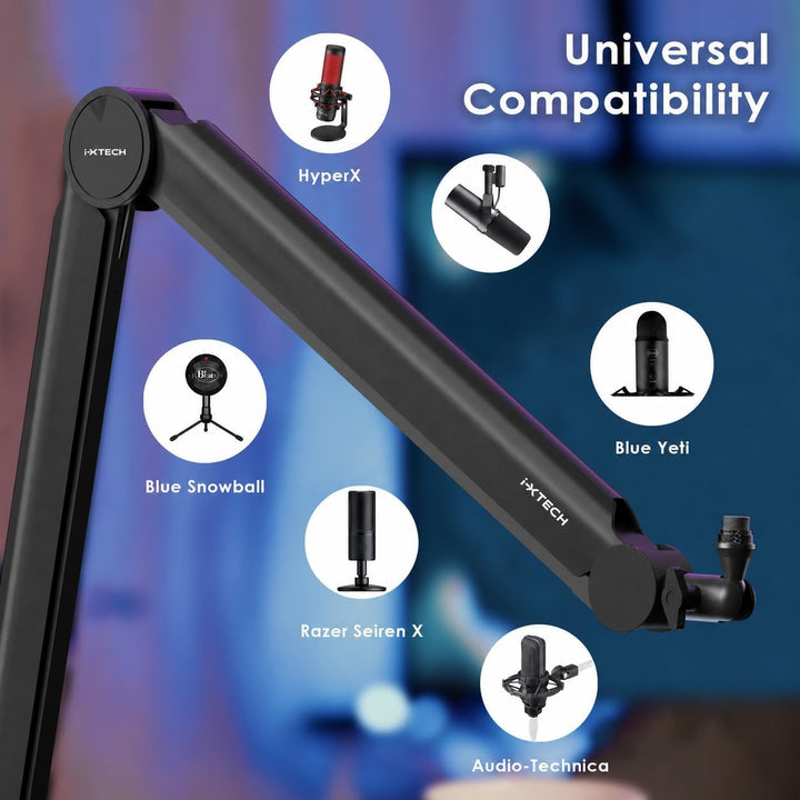 IXTECH Mikrofonarm für Rode Shure Sm7b Blue Yeti Hyperx Quadcast Gaming Mikrofon Halterung Mikrofons