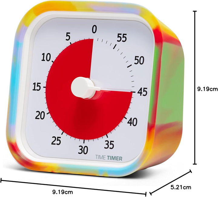 Time Timer MOD Tie Dye – Spezial-Edition – Visueller Timer für Kinderlernen, Bürouhr für Lehrer, Hei
