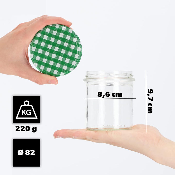 KADAX 10er Set Marmeladengläser 350ml TO82, Einmachgläser Vorratsgläser Mason Jar mit Schraubdeckel,