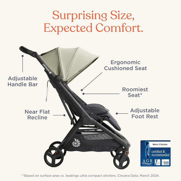Ergobaby Metro3 Kinderwagen Buggy mit Liegefunktion, Baby-Buggy ab Geburt bis 22kg (0-4 Jahre), Zusa