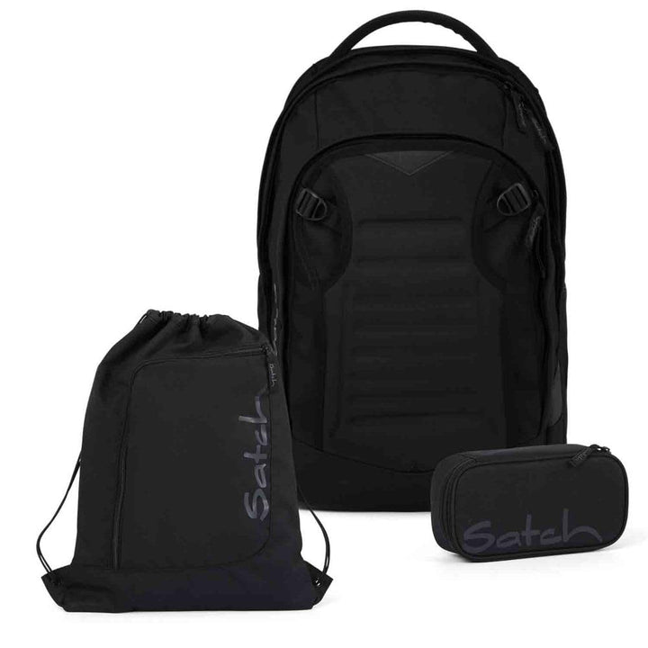 Satch Match Plus Schulrucksack Set 3tlg. inkl. Schlamperbox und Sportbeutel (Blackjack), Blackjack
