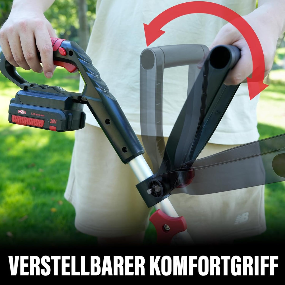 MZK 20V 30 cm Akku-Rasentrimmer & Kantenschneider, batteriebetrieben mit automatischer Fadenführung,