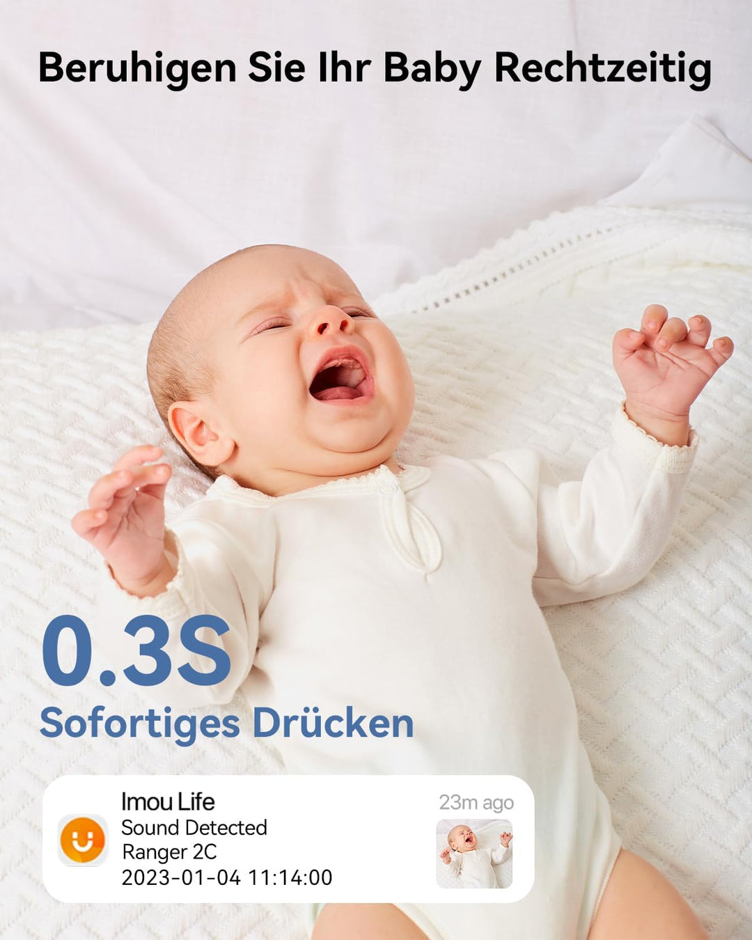 Imou 2K Überwachungskamera Innen 360° WLAN Baby Kamera mit AI Personen-/Geräusch-/Bewegungserkennung
