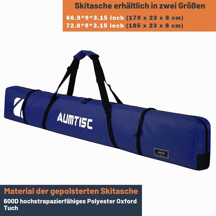 AUMTISC Skitasche Skisack Gepolstert Snowboardtasche Zum Transport Von Skiausrüstungstasche Mit vers
