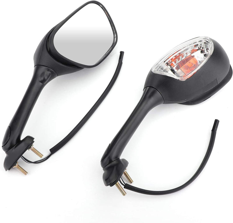 Topteng Motorrad Spiegel Paar Blinker Für Su-zu-ki GSXR 600 GSX-R 750 GSXR 1000 06-14 BK Schwarz, Sc