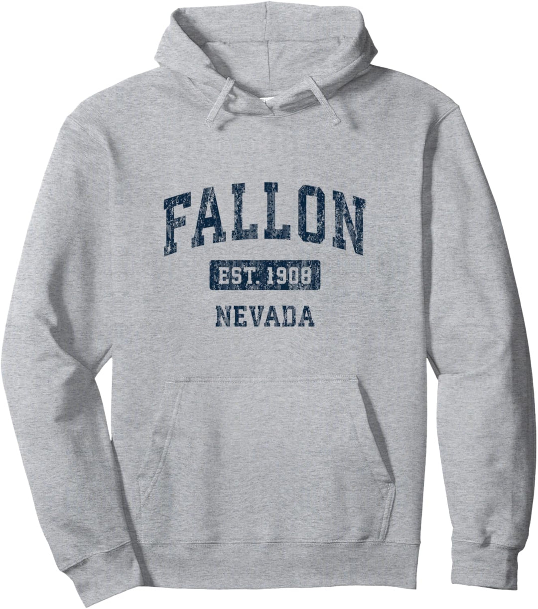Fallon Nevada NV Vintage-Sportdesign, Marineblau Pullover Hoodie