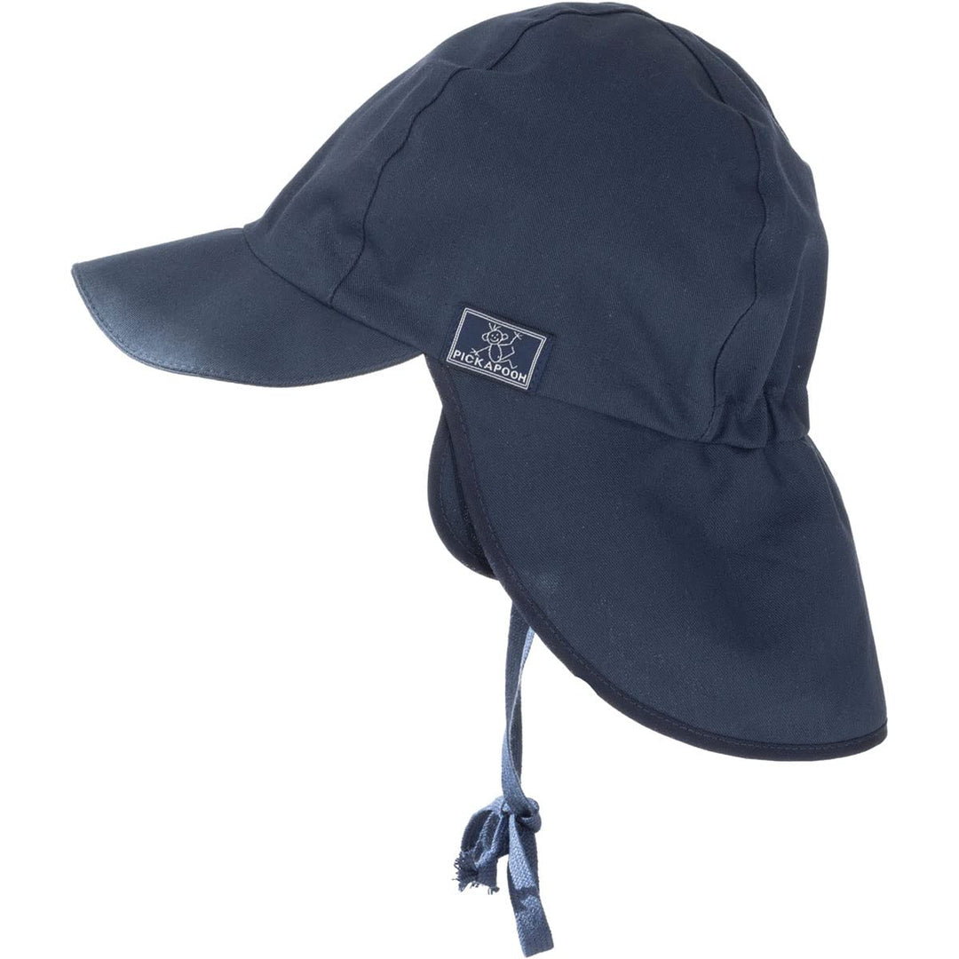 PICKAPOOH Baby/Kinder Sonnenhut/Sonnenmütze Tom mit UV-Schutz aus Reiner Bio-Baumwolle, Marine Gr. 5