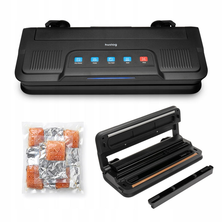 Vakuumiergerät 110W mit Folienspender &amp; integriertem Cutter, 32 cm Doppel-Schweissnaht, 6 Modi Dry/M