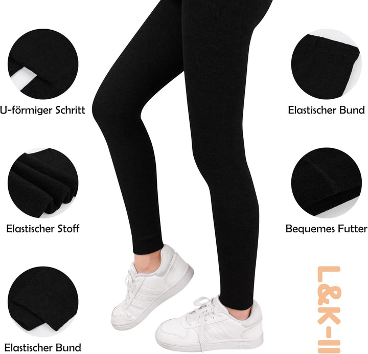 L&K-II 5er Pack Jungen Leggings Kinder Hosen Pants Herbst Frühling Baumwolle Knöchellang 2777 110-11