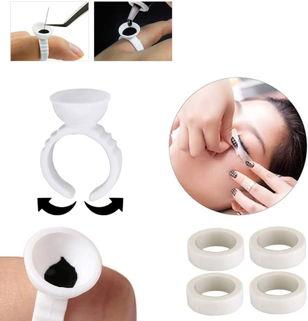 Wimpernverlangerung Set, TwoWin Make-up Trainieren Bausatz mit Wimpernpolster Bürste Verlängerungsri