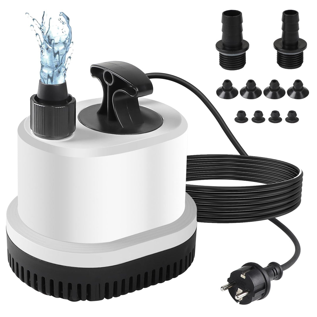 EXLECO Tauchpumpe Klein Wasserpumpe Mini Aquarium Pumpe Max.2500L/H 40W 220-240V Förderpumpe Springb
