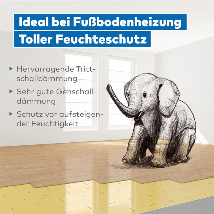 SELITFLEX 1,6 mm AquaStop - Verlegeunterlage für Parkett und Laminat mit Feuchteschutz (18 m²)