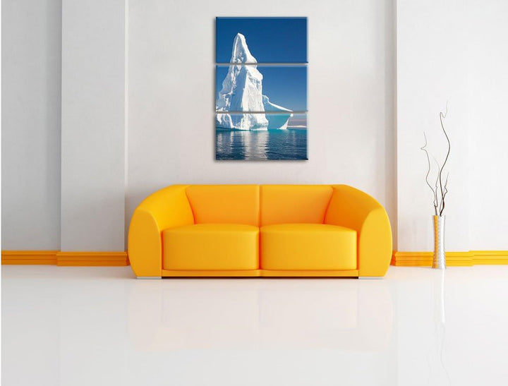 Pixxprint Riesiger kustvoller Eisberg 3-Teiler Leinwandbild 120x80 Bild auf Leinwand