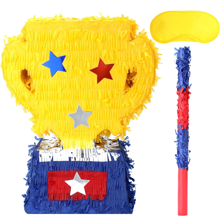 Trophäen-Pinatas-Set mit Augenbinde und Fledermaus (39,1 x 33 x 10,2 cm), perfekt für Geburtstagsfei