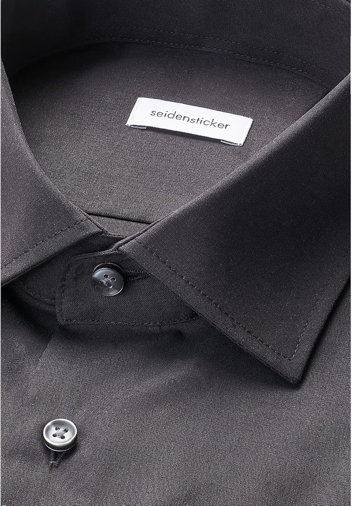 Seidensticker Herren Men Regular Longsleeve Cotton Business Shirt 38 Schwarz(001000), 38 Schwarz(001