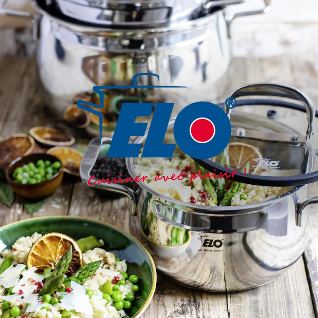 Elo 9803850 Set mit 2 Aluminiumpfannen und Glasdeckeln, Bratpfanne, für alle Herdarten, Induktionshe