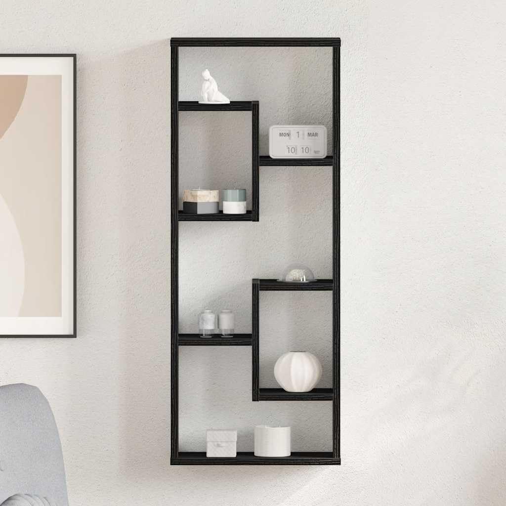 vidaXL Wandregal Schwarze Eiche 36 x 16 x 90 cm Holzwerkstoff, Schwarze Eiche