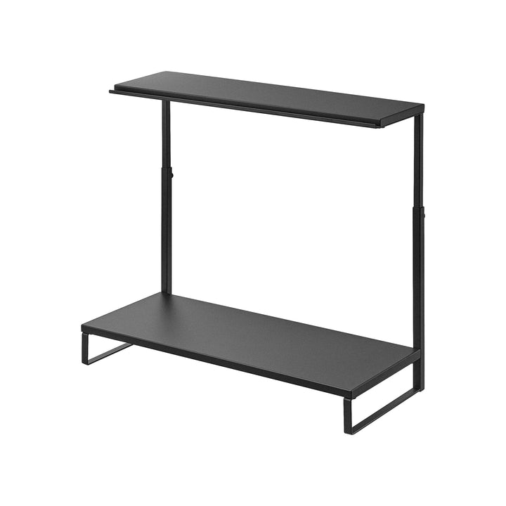 YAMAZAKI 1303 TOWER 2-stöckiger Monitorständer, schwarz, Stahl / Silikon / Polypropylen, minimalisti