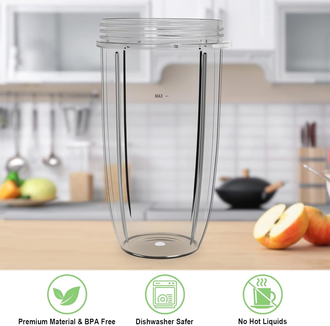 Entsafterbecher Kompatibel mit Nutribullet Mixer 600W/900W, 24oz Becher Ersatzteile für Hochgeschwin