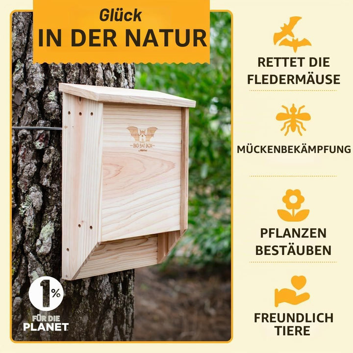WildYard 2-Kammer Zedernholz-Fledermaushaus für Draussen - Schlafplatz für 75 Fledermäuse - Zedernho