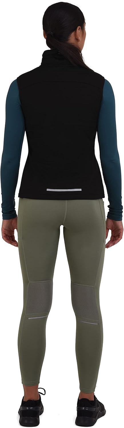 TCA Damen Flyweight winddichte Lauf- und Fahrradweste mit Reissverschlusstaschen, XS Schwarz