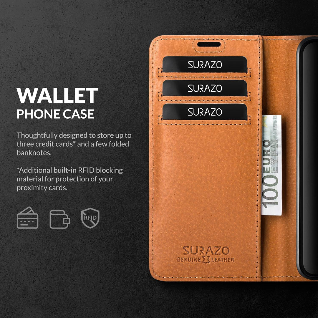 SURAZO Handyhülle für Xiaomi Redmi Note 10 Pro/Pro Max – Premium Echtleder Hülle mit Pfote Motiv – V