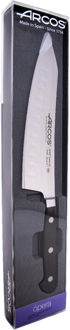 Arcos Opera - Rocking Santoku Messer - NITRUM geschmiedetem Edelstahl 190 mm - HandGriff POM Farbe S