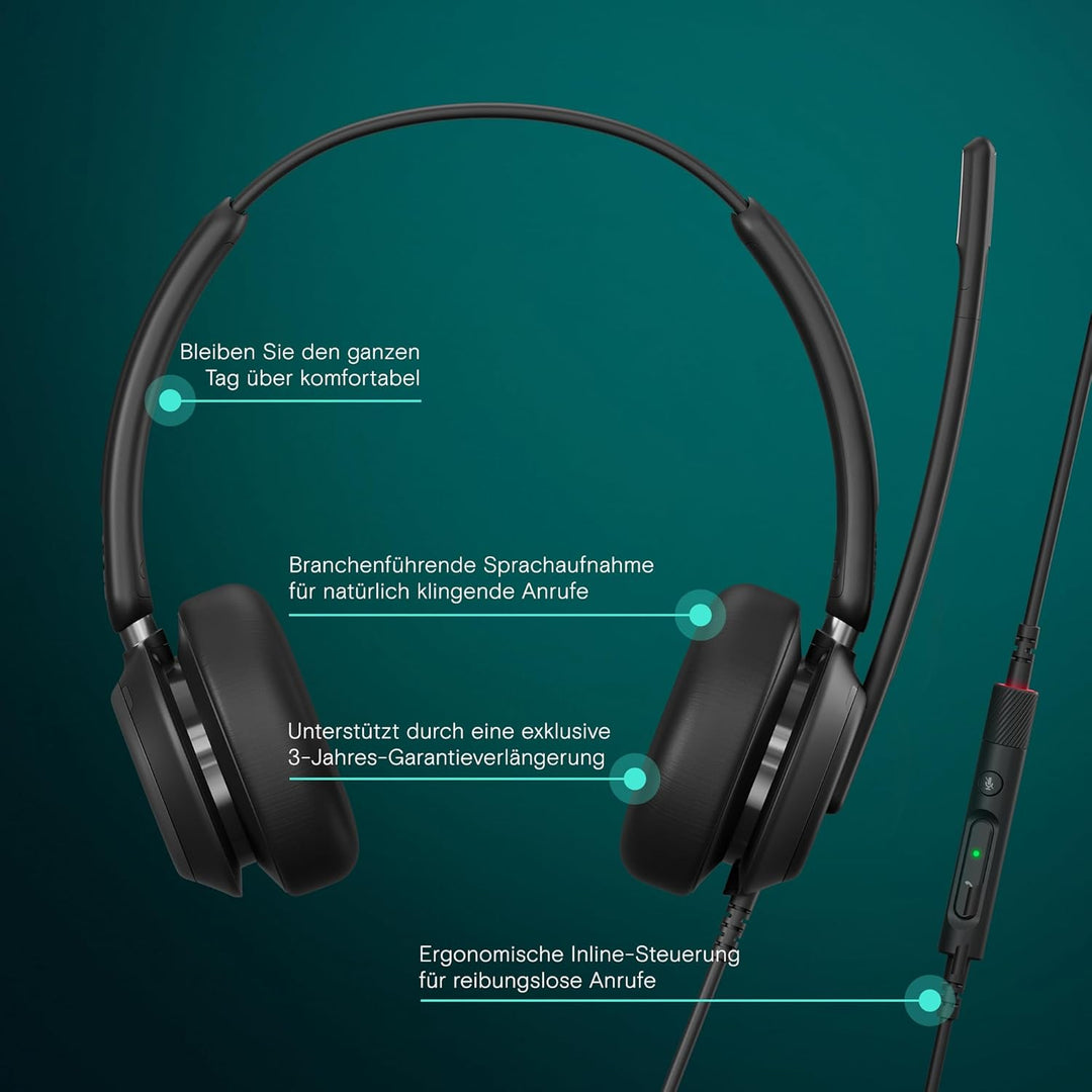 EPOS IMPACT 760 - Doppelseitiges USB C und USB A kabelgebundenes Büro Headset mit Noise Cancelling M