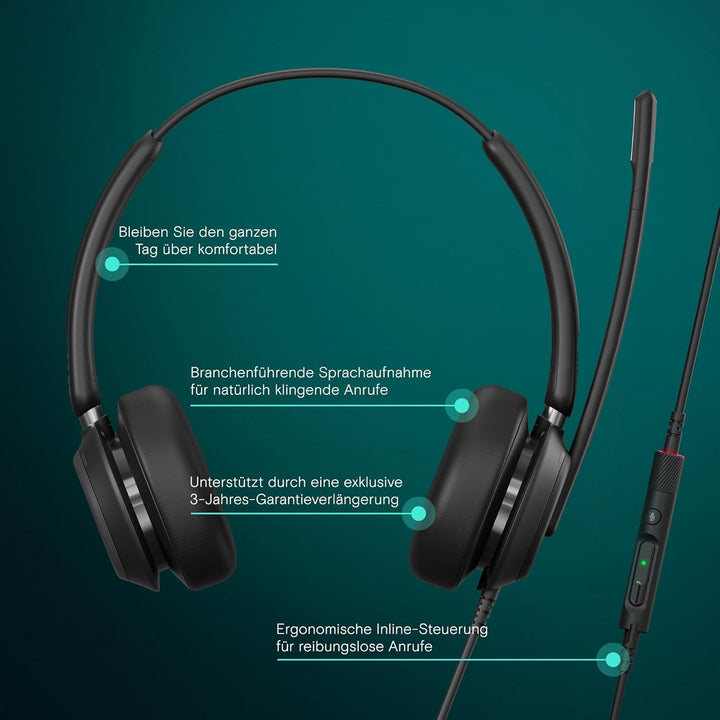 EPOS IMPACT 760 - Doppelseitiges USB C und USB A kabelgebundenes Büro Headset mit Noise Cancelling M