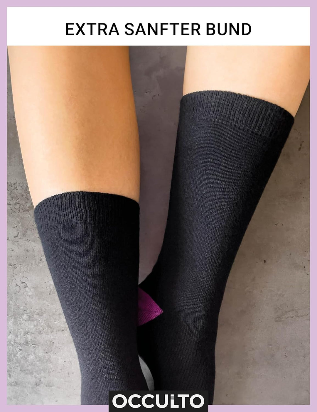 Occulto 10 PAAR SOCKEN für DAMEN aus BAUMWOLLE (Modell: Gertrud) 35-38 Schwarz-pink, 35-38 Schwarz-p