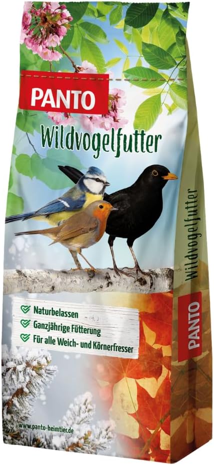 PANTO Wildvogelfutter Power Mix – 20 kg Vogelfutter für Futterhäuschen, Streufutter für Vögel mit So