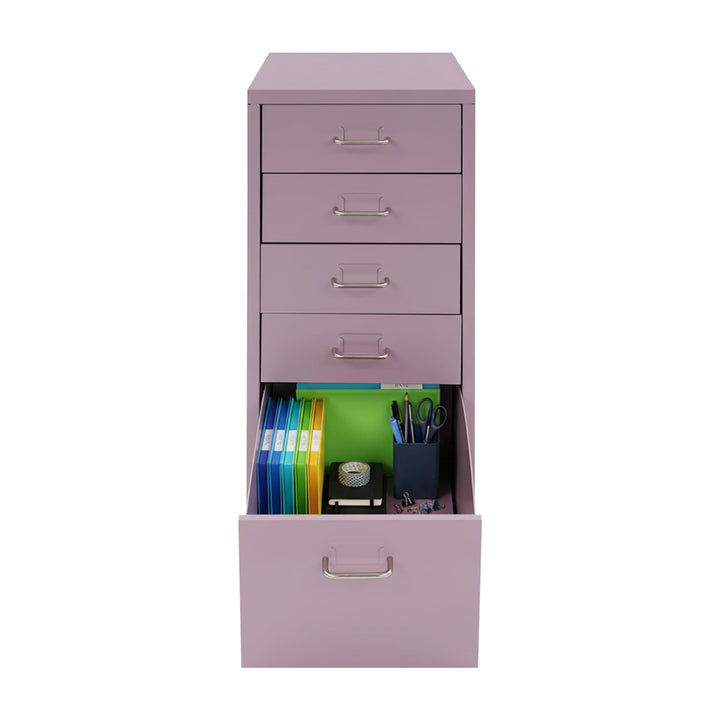 Rollcontainer mit 5 Schubladen 41 x 28 x 69 cm Aktenschrank Büroschrank Schubladenschrank Schreibtis