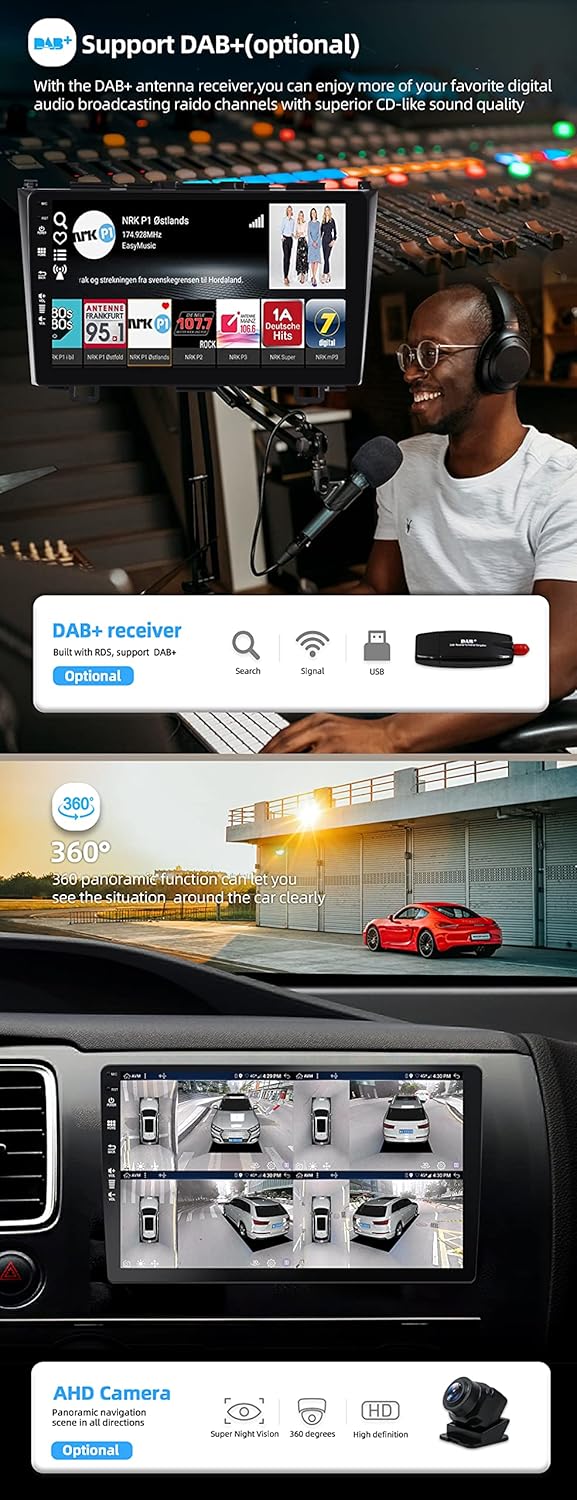 JOYX Android 13 Autoradio Passt für Honda CRV (2007-2011) - [4G+64G] - Eingebaut DSP/Carplay/Android