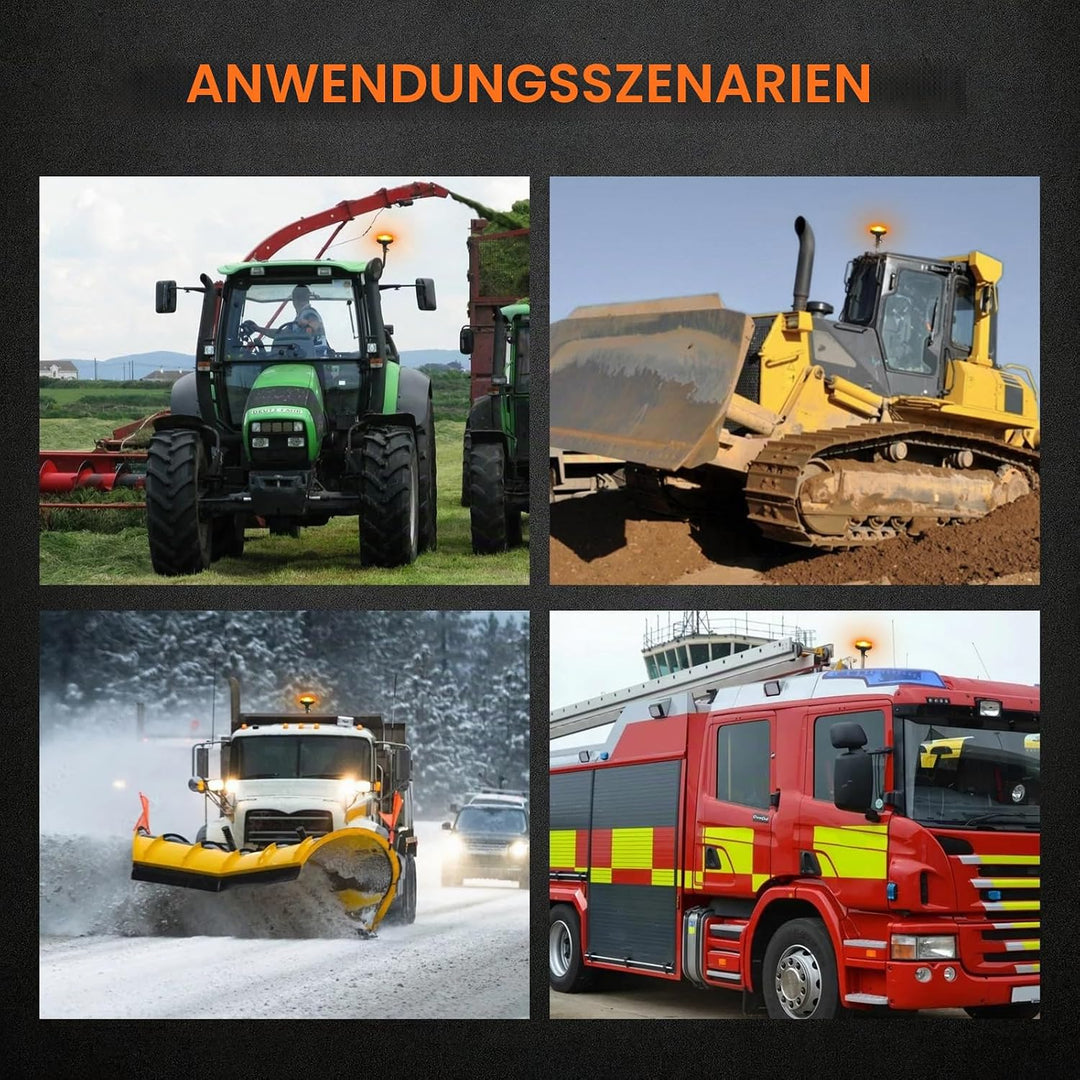 Qiping 12/24V LED Blitz Kennleuchte Orange Warnleuchte Amber Blitzlicht Gelb Strobe Light - ECE E9-g