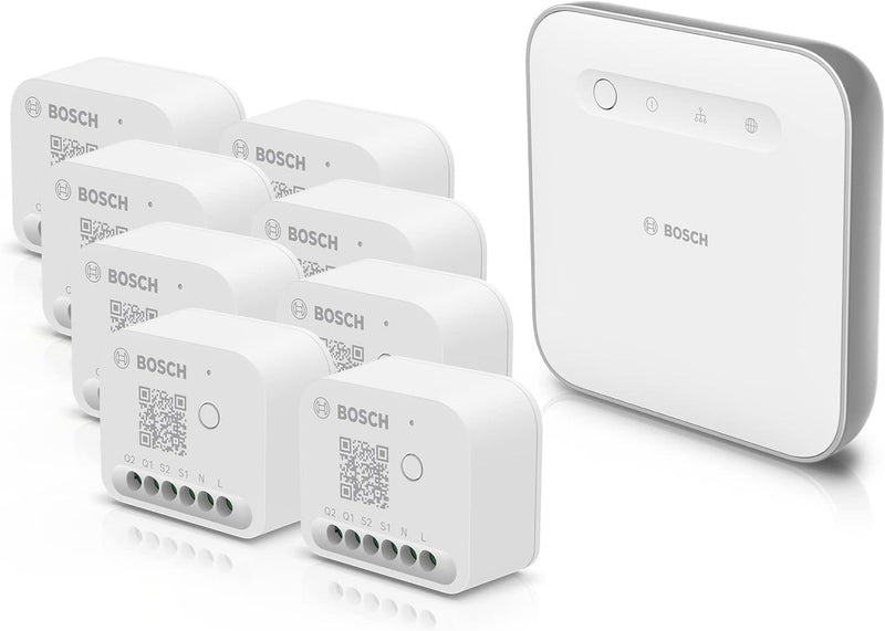 Bosch Smart Home Beleuchtung und Beschattung-Set, 8x Licht-/Rollladensteuerung II, 1x Controller II