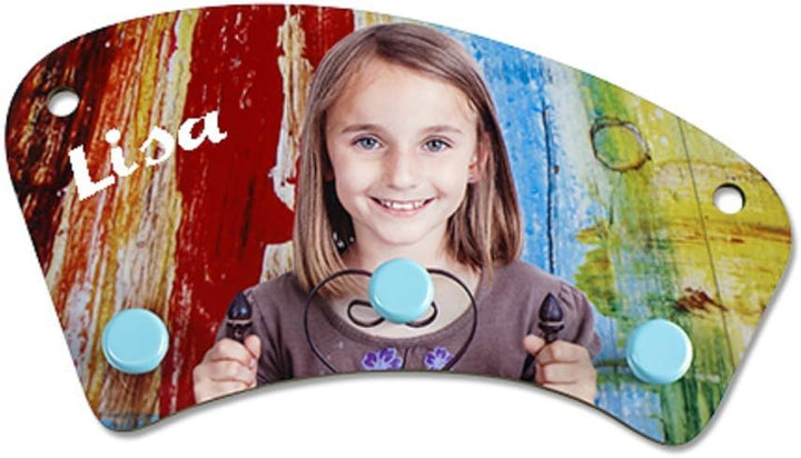Wandgarderobe für Kinder mit Foto und Text Name selbst gestalten und personalisieren, Kinderwandgard