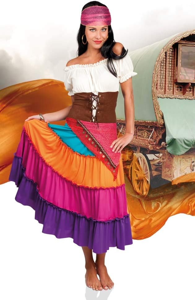 Boland - Erwachsenenkostüm Zigeunerin Nadya, Kleid, Gürtel und Kopftuch, Bandana, Top, Gürtel und Ro