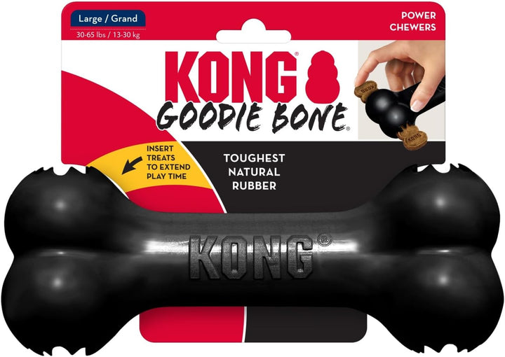 KONG Extreme Goodie Bone - Langlebiger Hundeknochen aus Naturkautschuk für Hunde mit starkem Biss -
