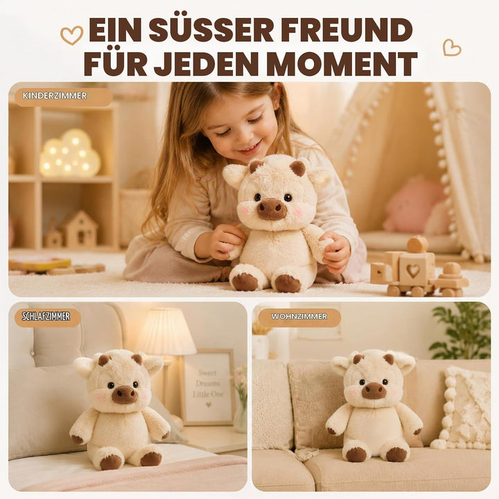 JIASHA Running Cow Plush 45cm, Laufendes Kuh Kuscheltier B, B