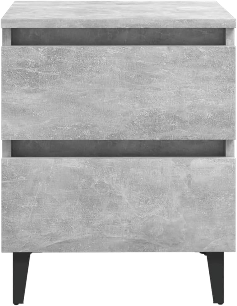 Nachttische 2 STK. Betongrau 40x35x50 cm Holzwerkstoff Nachtkästchen Nachtkommode Beistelltisch mit