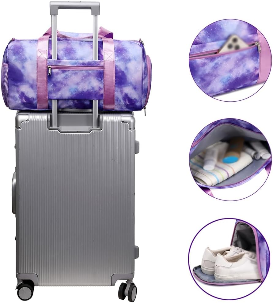 Kimwadalh Kinder Reisetaschen Mädchen Tanztasche Sporttasche Mädchen Schulsporttasche Mädchen Ballet