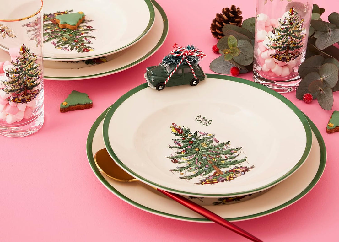 Portmeirion Home & Gifts Spode Suppenteller, Keramik, mehrfarbig, 4 Stück, 23 x 23 x 4 cm Weihnachts