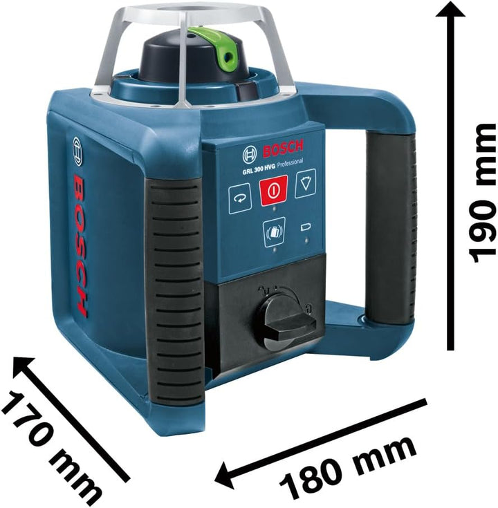 Bosch Professional Rotationslaser GRL 300 HVG (grüner Laser, Laserempfänger LR 1 G, Arbeitsbereich: